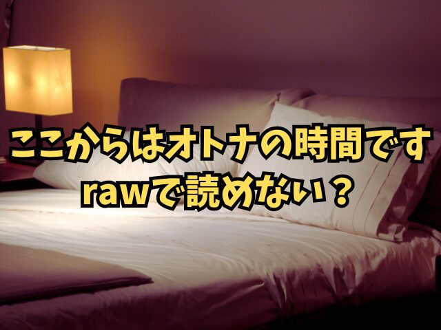 ここからはオトナの時間ですはrawで読めない？無料で読む方法を徹底調査